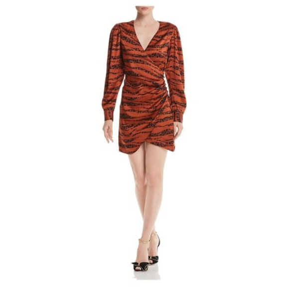 Anine Bing Penelope Dress Zebra Print Silk Wrap Dress ASO TV Animal Print Luxury - Picture 5 of 14